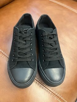 Black Canvas Low-Top Sneakers