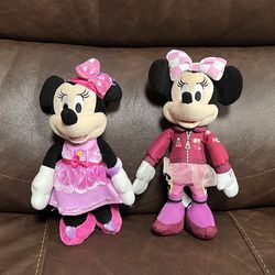 2 Minnie Mouse plushies 10” tall