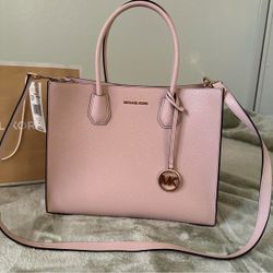 Michael Kors Powder Blush Pink Leather Tote Bag, Large