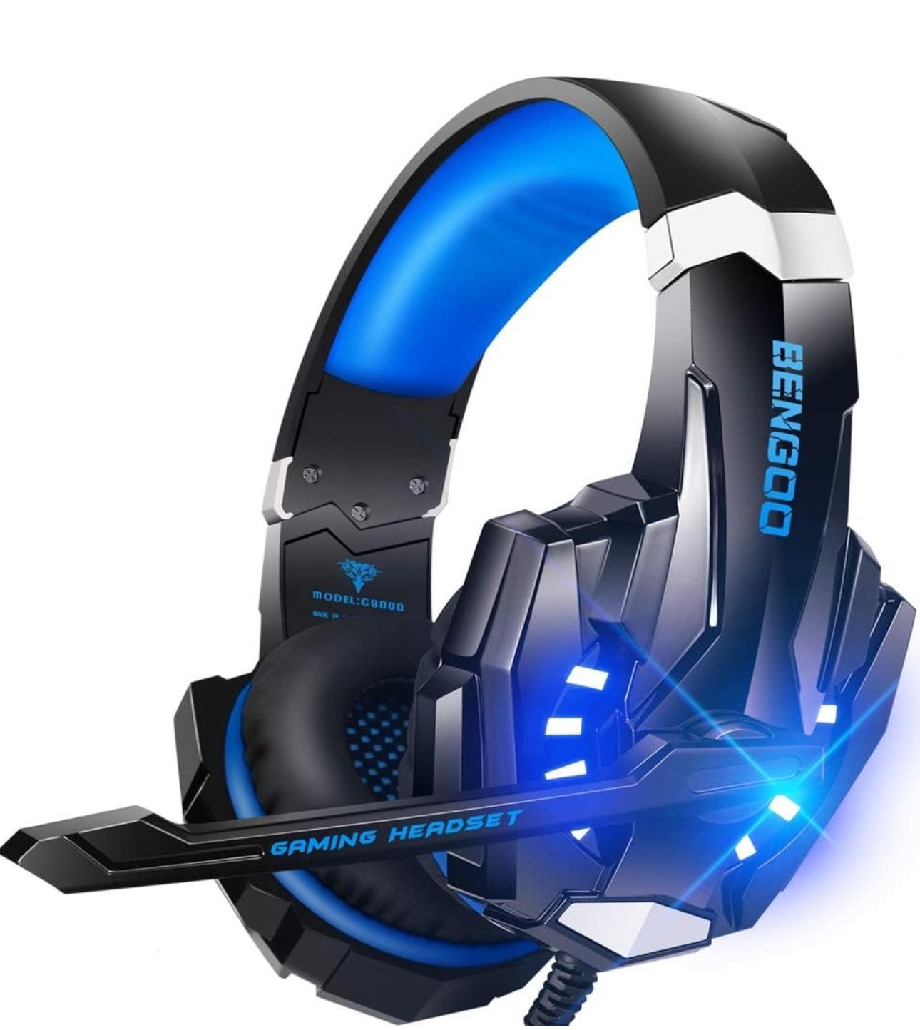 BRAND NEW Noise Cancelling Over Ear Gaming Headphones with Mic, LED Light, 7.1 Surround Sound for PS4 PC Xbox One PS5 Controller