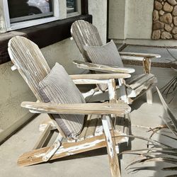 2 Matching Wood Adirondack Chairs - $30 