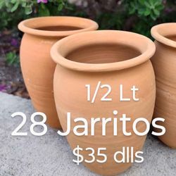 28 Jarritos De Barro 1/2 Lt 16oz $35 Dlls 