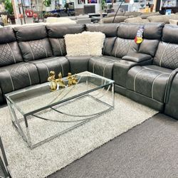 Amazing Deal Now💥Beautiful Grey Power Reclining Sofa Sectional 50% Off Now Only $1599💥