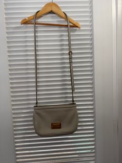 Designer Small Gray Leather Crossbody Bag