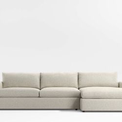 CRATE AND BARREL LOUNGE 2 PIECE SECTIONAL WITH RIGHT CHAISE LOUNGE