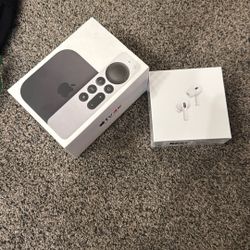 Apple 4k TV 3rd Gen. & Apple Air Pods Pro 2nd Gen.