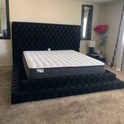 Brand New Bed Black Velvet With Orthopedic Bamboo Matt Queen: $998 King: $1199