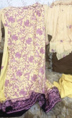 Girls M Size 3 Pieces Dress Embroidered 