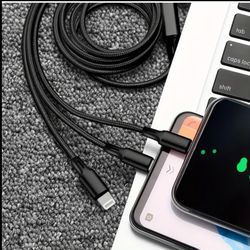 3 Multi Charging Cable, Multi USB 3in 1 Charging Cable for iPhone/Type-C/Micro USB Charger Cable