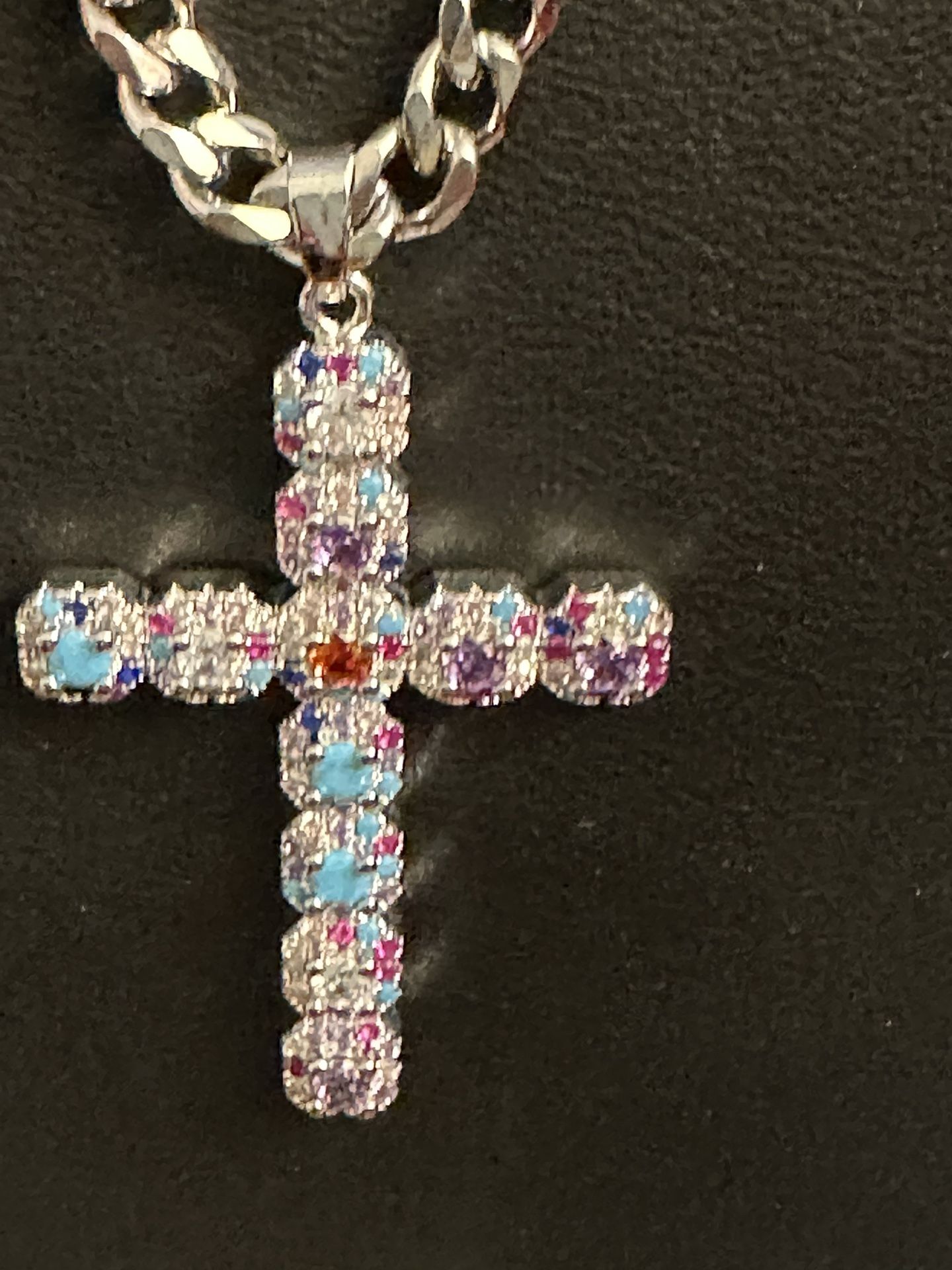 Stainless Steel Gold plated tarnished free none fade cross necklace