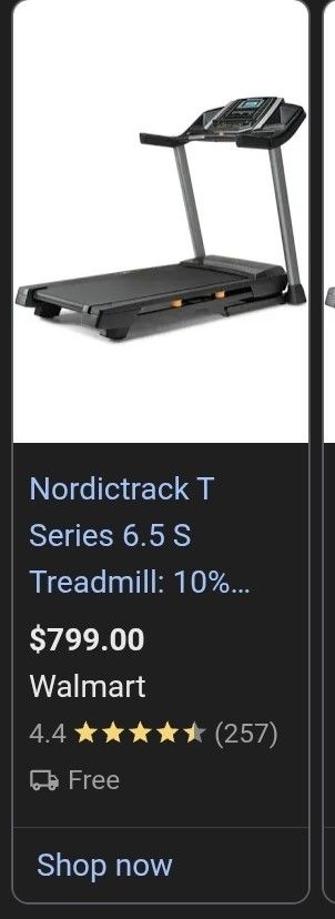 Nordictrack Treadmill T6.5s  Retails 799