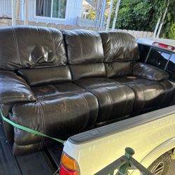 Free Reclining Leather Couch