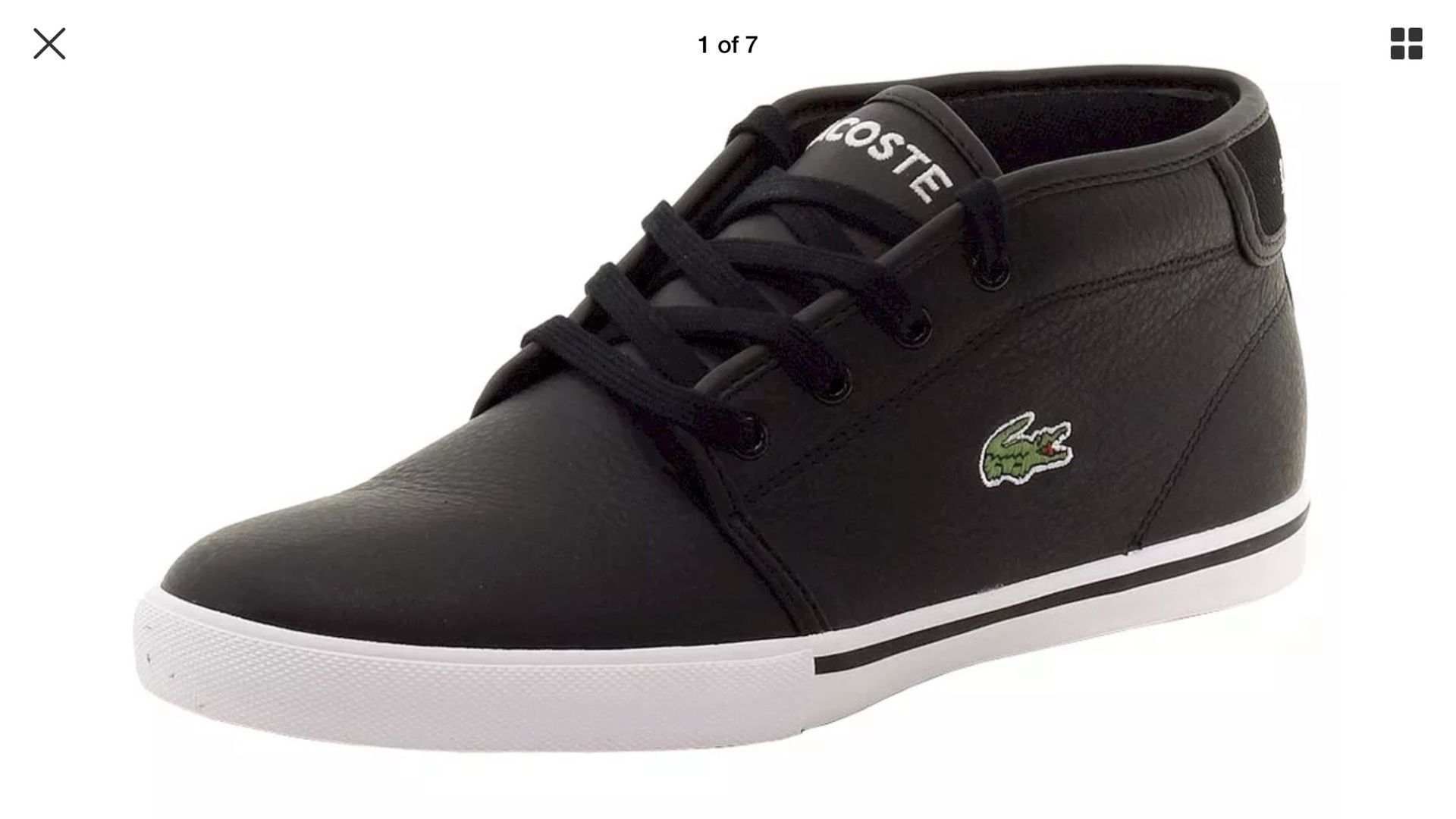 Lacoste MENS ampthill black leather chukka sneakers shoes