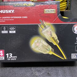 Husky Vividflex 100ft 14/3 Gauge Medium Duty Extension Cord Brand New 