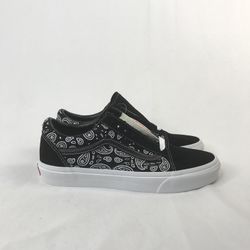 Vans Bold Ni Canvas Paisley Black White Men Unisex Size 9.5 VN0A3WLP42L New without box 