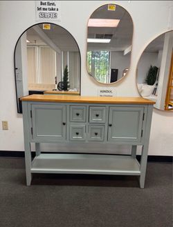 Moving Sale!! New assembled 46" Console Table with Storage, with 4 Drawers and Cabinets. Lime White