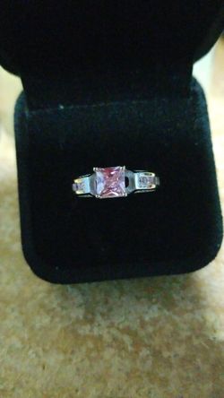 Size 7 pink topaz sterling silver ring new