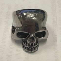 Silver Evil Skull Ring Size 9