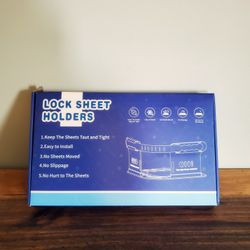 (New!) Bed Sheet Holders with Clip Locks (Universal Fit) Open Corner Fitted Sheet Straps (Twin–King)