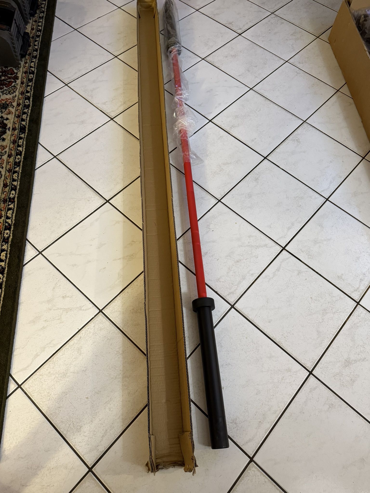 7’ Olympic High-End Barbell- New Red And Black Bar