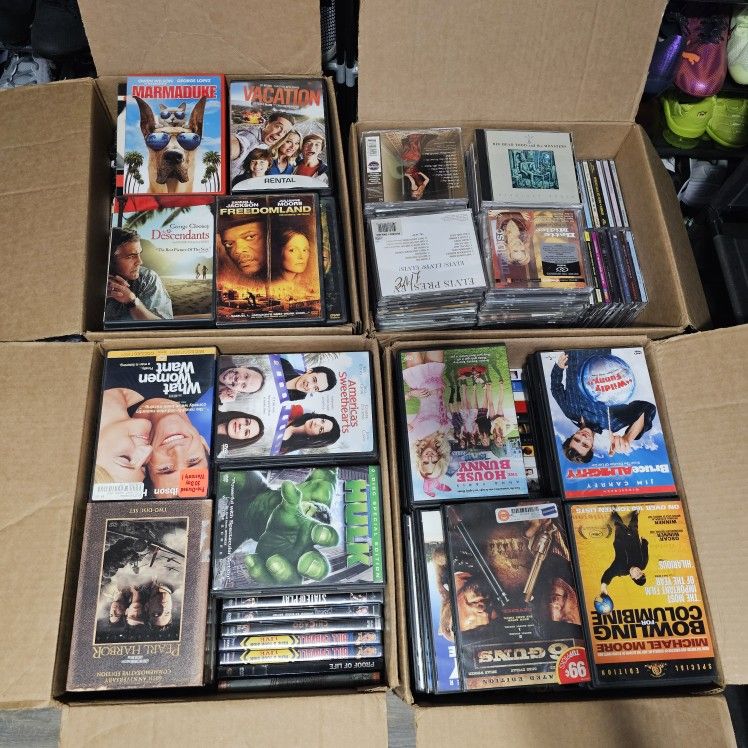 Huge Lot Of Cds And Dvds Over 900