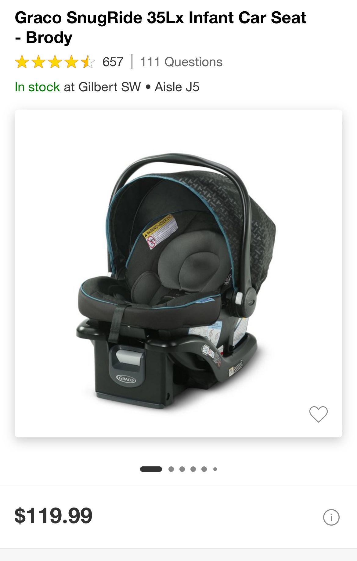 Infant Car Seat ***Brand New Snugride 35 Lite Xl