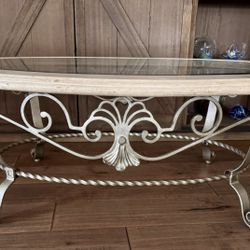 Glass Top Brass/ Metal  Coffee Table