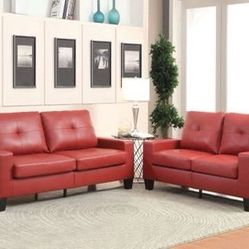 Brand New Red Sofa and Love Seat Set