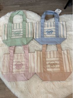 🌼Trader Joe’s Striped Mini Canvas Tote Bag