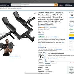 T Bar Row Landmine Attachment and Belt Squat Lever Arm for 2" x 2" or 3" x 3" Power Rack, V Bar Row Landmine Handle, Fits 1"/2" Barbells