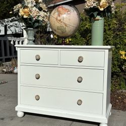 White Pottery Barn Solid Wood Dresser Chest Great Condition Originally $1,500