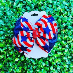 4th Of July Stars Hair Bow
