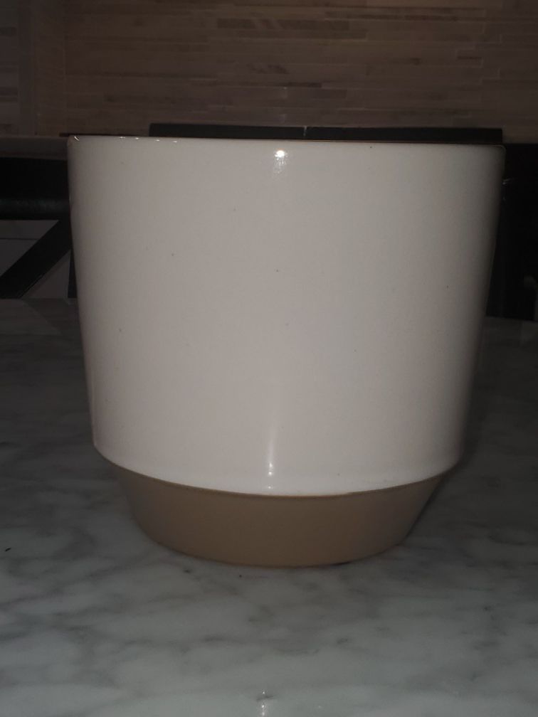 Modern Colorblock Planter Off White Neutral Flower Pot 2 Available $15 Each 6" in diameter by 5.75" high