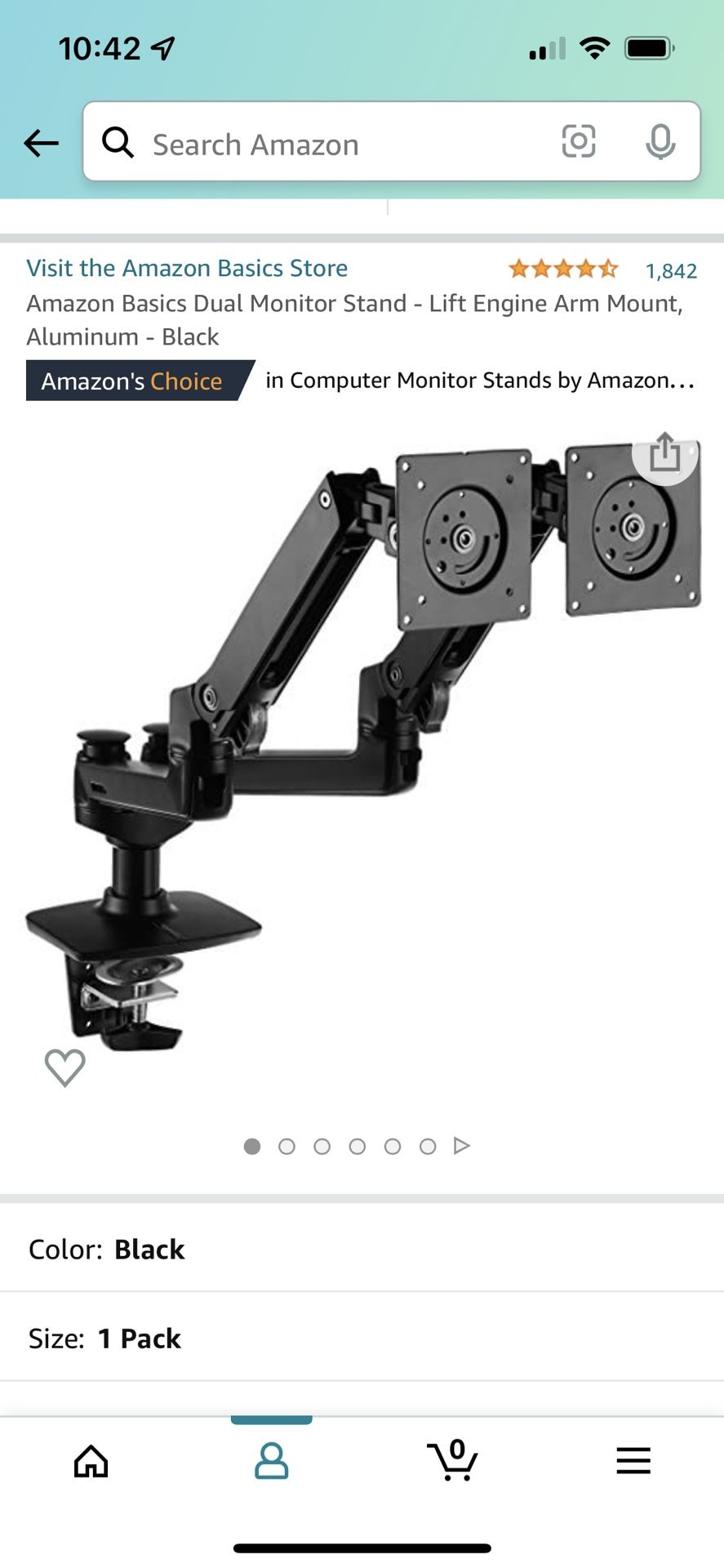 Amazon Basics Dual Monitor Arms