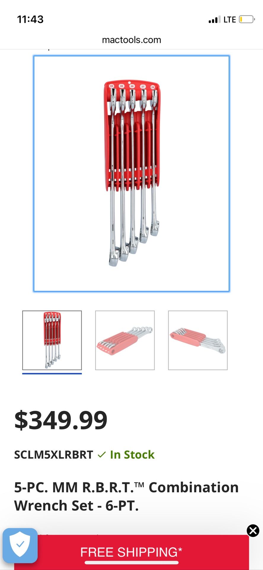 Mac RBRT WRENCH SET