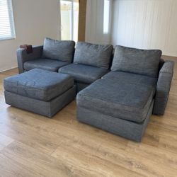 Lovesac Grey Slub Tweed 5 Seat 5 Side Sactional - 🚚 WE DELIVER & FINANCE 💸