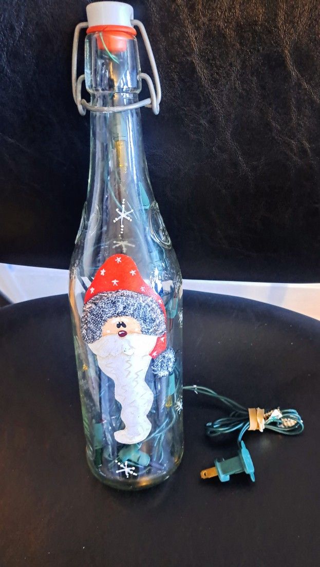 Vtg"Geyer Freres Maison Fondee EN Glass Wine Bottle 1895 Custum Knome Lights UP