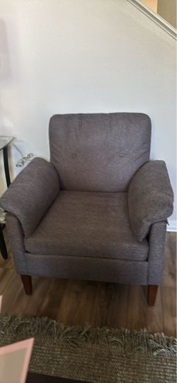Gray Upholstered Accent Armchair