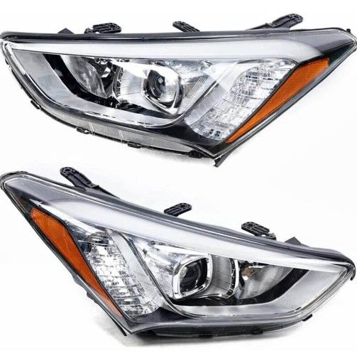 For 2013 2014 2015 2016 Hyundai Santa Fe Halogen Headlight Headlamps, pair (693)