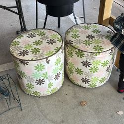 70s Vintage Stools On Wheels 