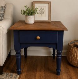 Navy Refurbished End Table