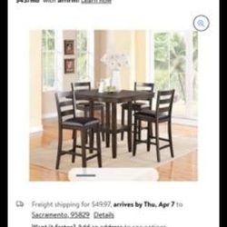 Pub Height Dining Room Kitchen Table Chairs