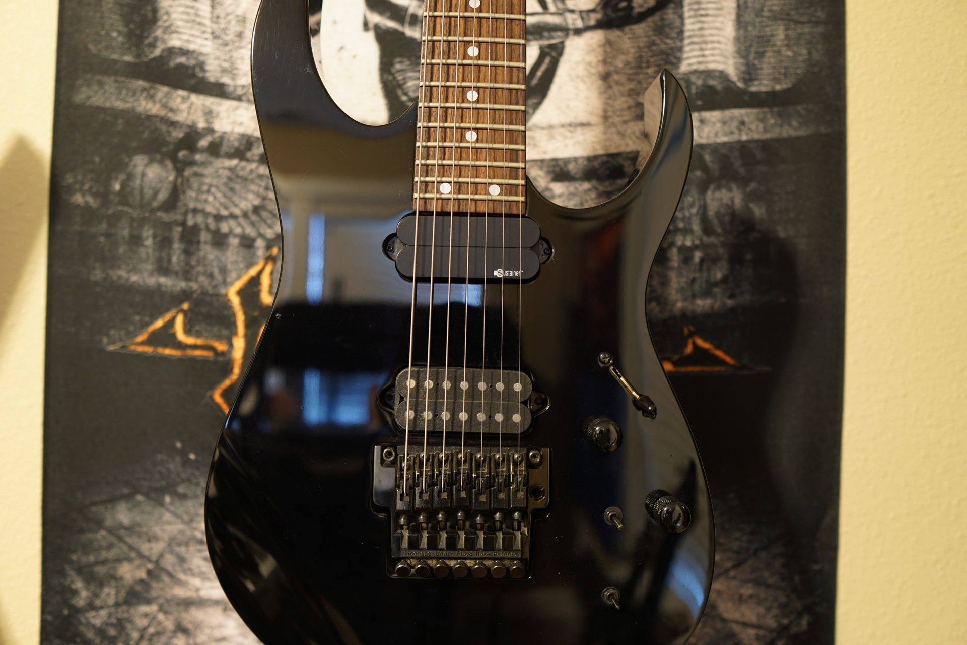 1997 Ibanez RG7620 MIJ – Meshuggah M7 / Fernandes Sustainer / German Floyd 7 + Pink-Logo UV1000C