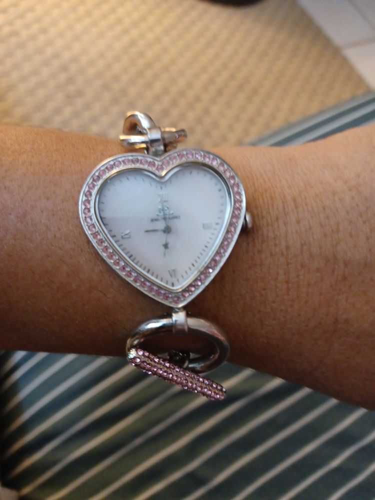 JLo Watch Locket Heart Rhinestones