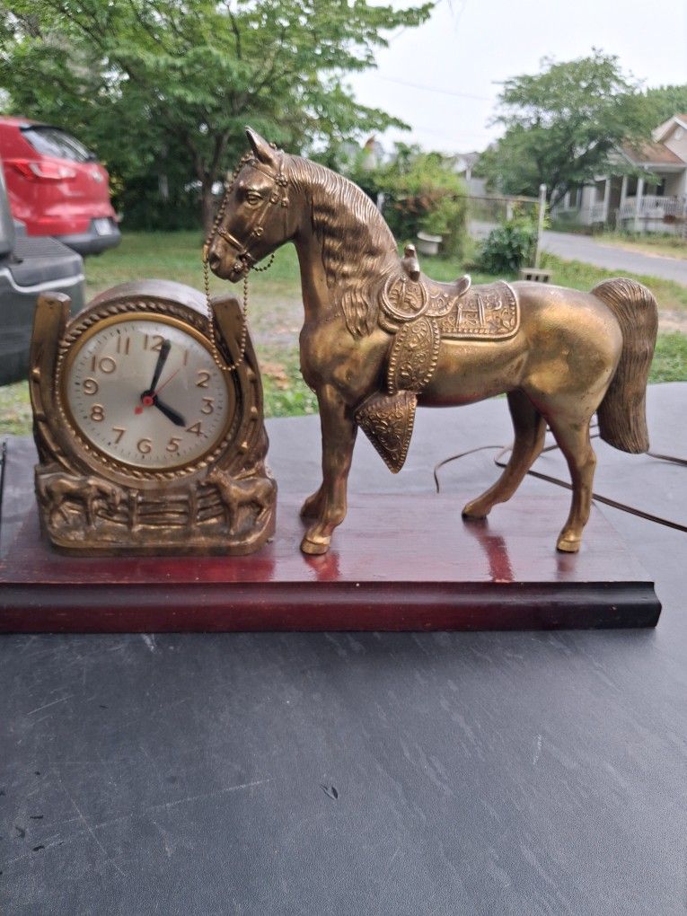 Brass Horse Clock