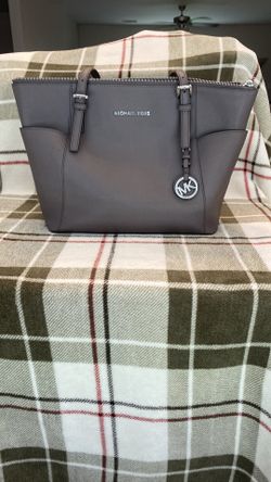 Michael Kors Gray Saffiano Tote with Silver Hardware