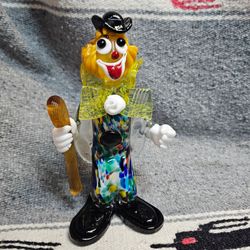 Italian Murano Art Glass Clown Paper Desk Weight Sculpture