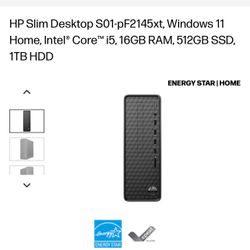 Slim HP Desktop Computer Hardly Used 