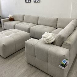 Paige 6-piece Modular Fabric Sectional couch