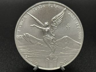($5.00 Over Spot) 2024 Mexican Libertad – 1 oz Silver Coin – .999 Fine – Stunning Design